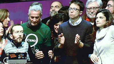Algunos de los miembros del nuevo Consejo Ciudadano Estatal de Podemos tras la II Asamblea Ciudadana de Vistalegre II.