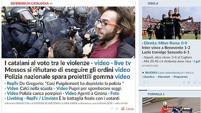 La Repubblica informa sobre las cargas policiales y la inaccion de los Mossos a ejecutar las órdenes judiciales