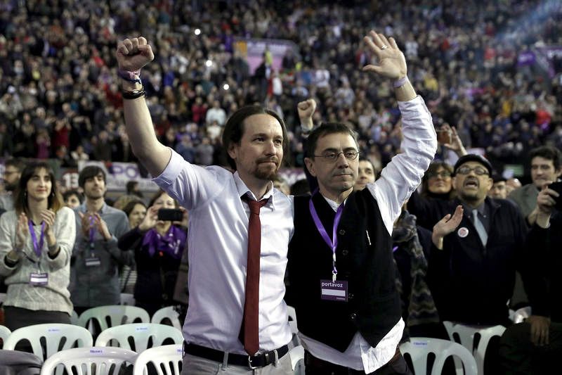 Iglesias y Monedero celebran los resultados