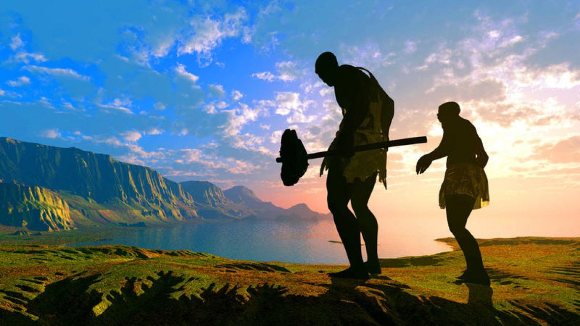 Recreación de hombres prehistóricos Recreación de hombres prehistóricos