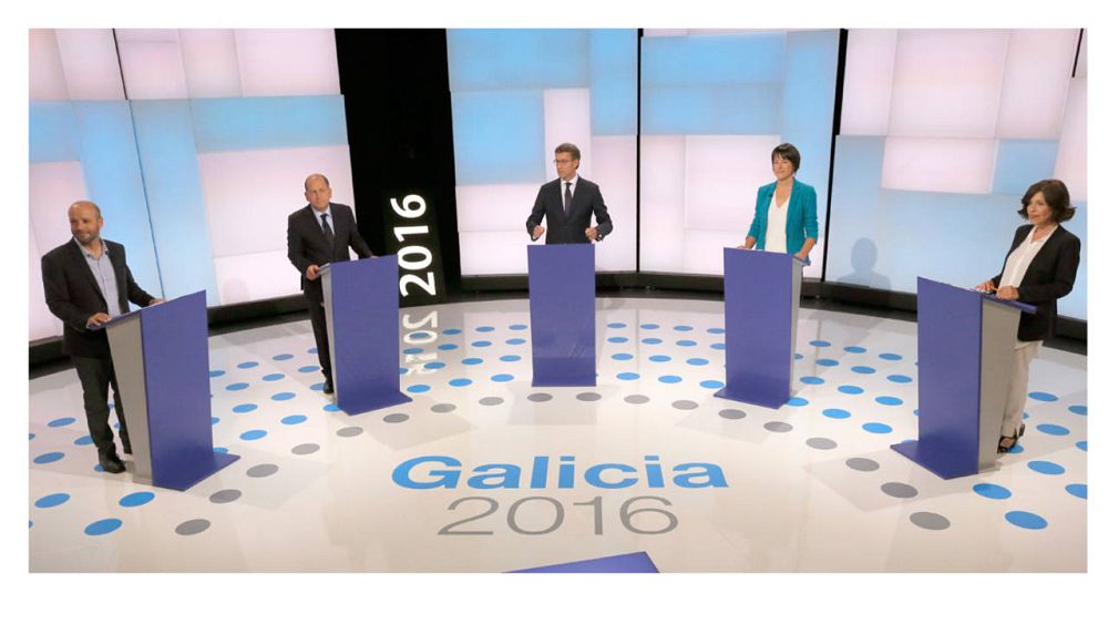 Los candidatos de En Marea, PSdG, PP, BNG y C's, en el debate organizado por la radiotelevisión pública gallega. Los candidatos de En Marea, PSdG, PP, BNG y C's, en el debate organizado por la radiotelevisión pública gallega.