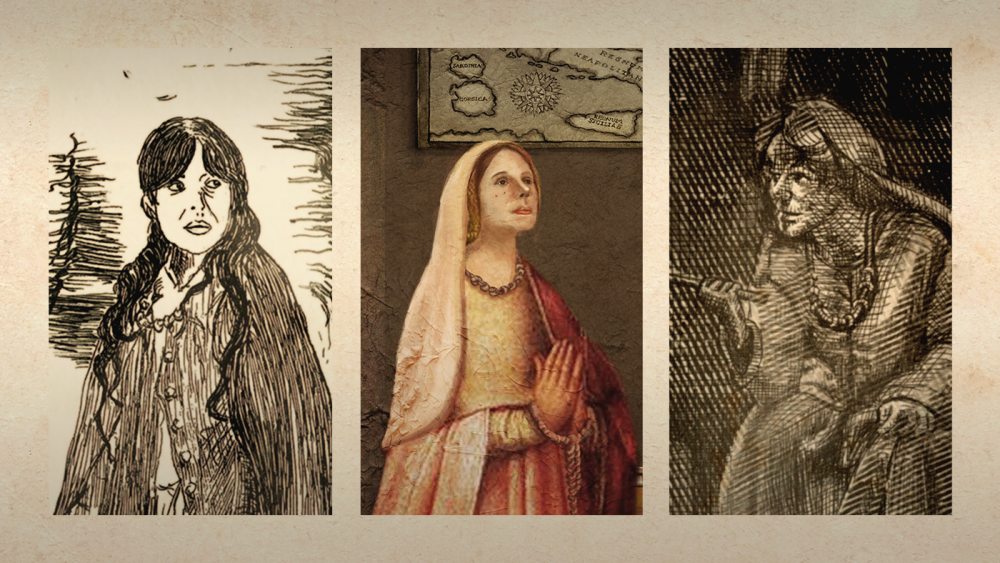 Descubre los grabados en los que la joven Mencía aparece en tres grabados con 177 años de diferencia en cada uno de ellos