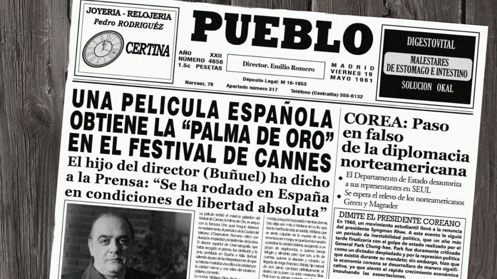 La película 'Viridiana' es noticia en el Diario 'Pueblo'