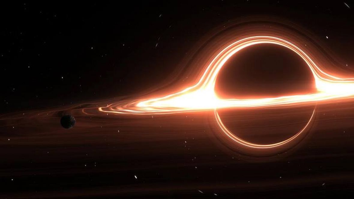 Representación artística de un agujero negro.