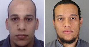 De izquierda a derecha, Chérif Kouachi, de 32 años, y su hermano Said, de 34, sospechosos del atentado en París.
