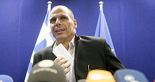 El ministro de Finanzas griego, Yanis Varufakis, al inicio de una rueda de prensa El ministro de Finanzas griego, Yanis Varufakis, al inicio de una rueda de prensa