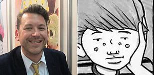 Lance Christian Hansen y una viñeta de 'No llores' Lance Christian Hansen y una viñeta de 'No llores'