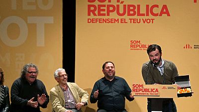 Gabriel Rufián número uno de ERC en un acto electoral