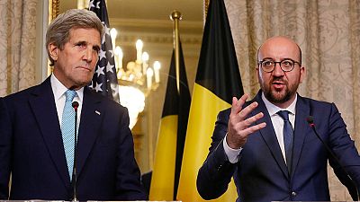 John Kerry (i), y el primer ministro belga, Charles Michel (d), en Bruselas John Kerry (i), y el primer ministro belga, Charles Michel (d), en Bruselas