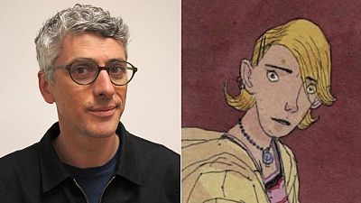 Cyril Pedrosa y una viñeta de 'Los Equinoccios' Cyril Pedrosa y una viñeta de 'Los Equinoccios'