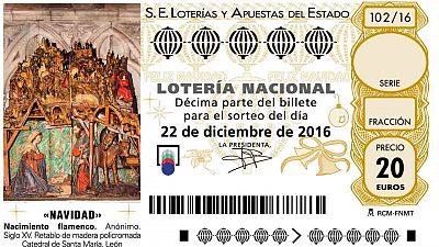 La ilustración del décimo de la Lotería de Navidad nos muestra un retablo flamenco