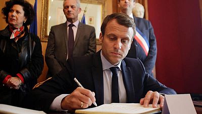 El candidato a las elecciones francesas, Emmanuel Macron