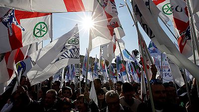 Partidarios de la Liga Norte en un mitin en Roma Partidarios de la Liga Norte en un mitin en Roma