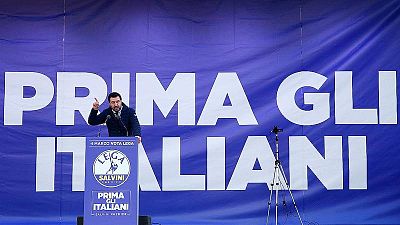 Salvini, en un mitin en Milán el 24 de febrero Salvini, en un mitin en Milán el 24 de febrero