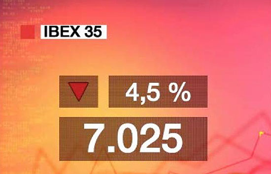 La Bolsa española se desploma un 4 51 tras la rebaja de los tipos de