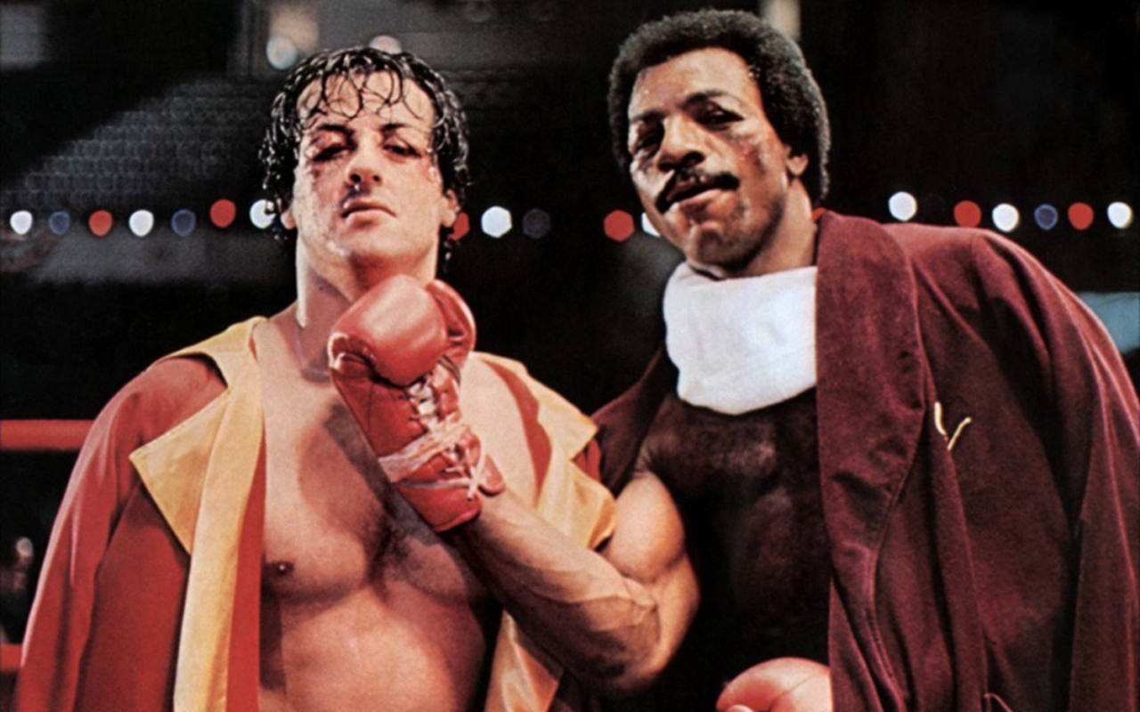 Casi cuarenta años han pasado desde esta imágen de Rocky Balboa y Apolo Creed
