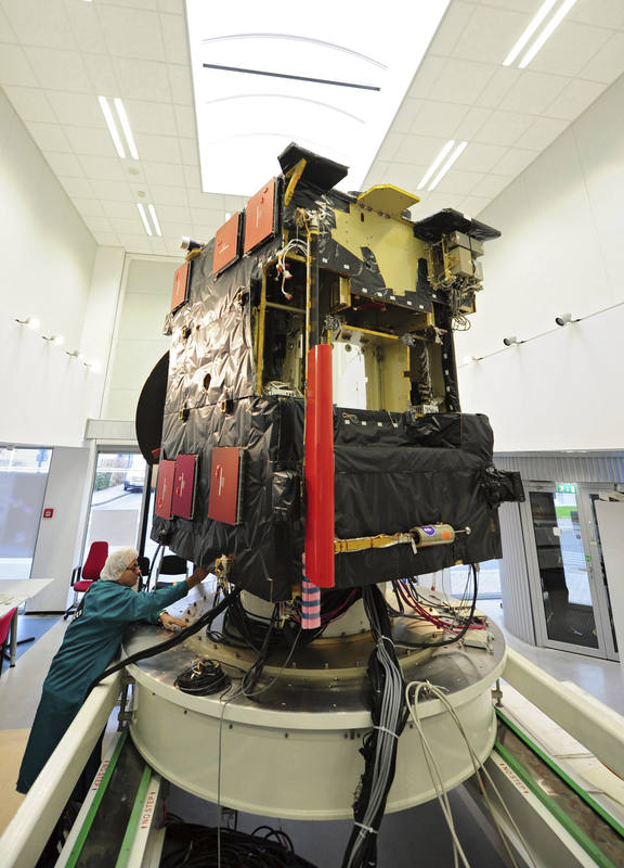 Fotografía de archivo de una copia de Rosetta, en el centro de control de la ESA en DArmstadt (Alemania).