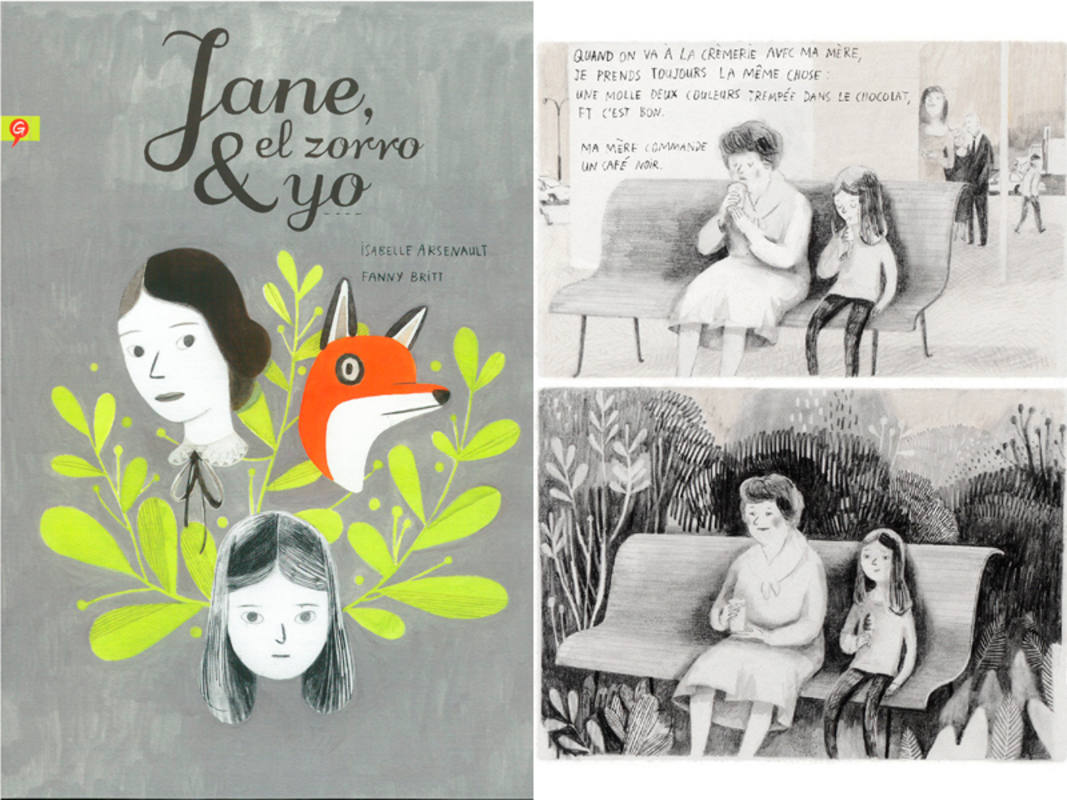 Portada y página de 'Jane, el zorro y yo'