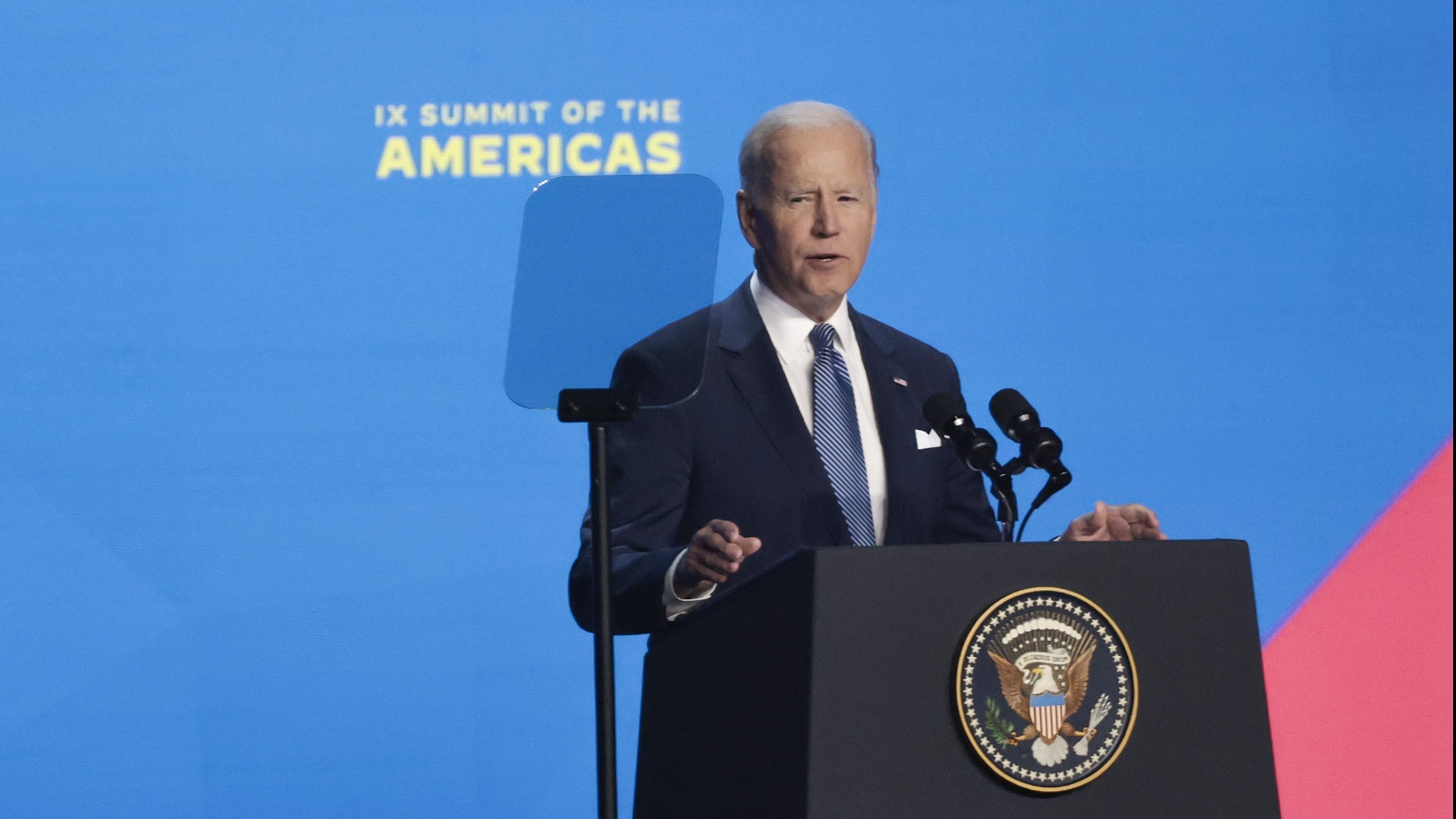 El presidente de Estados Unidos, Joe Biden, en la inauguración de la Cumbre de las Américas
