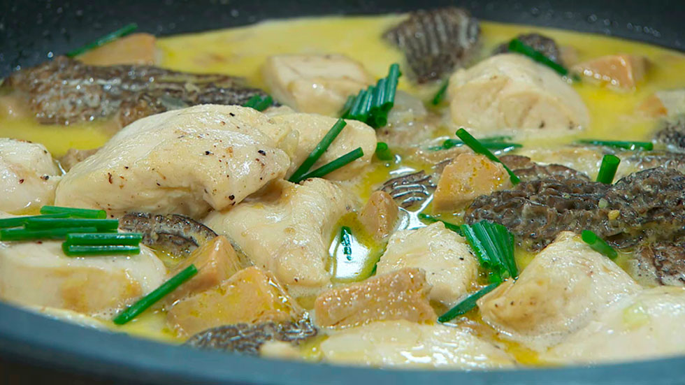 Receta De Pollo Guisado Con Colmenillas