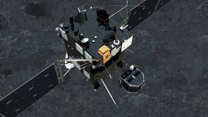 Separación de la sonda Philae de Rosetta, para posarse en el cometa 67P.