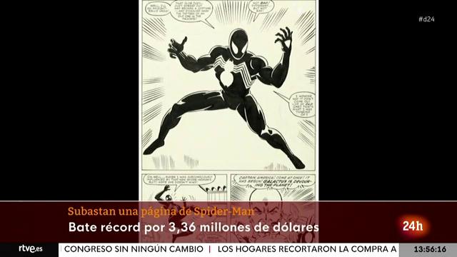 Ir al Video Subastan por 3,36 millones de dólares la página donde aparecía el traje negro de Spider-Man