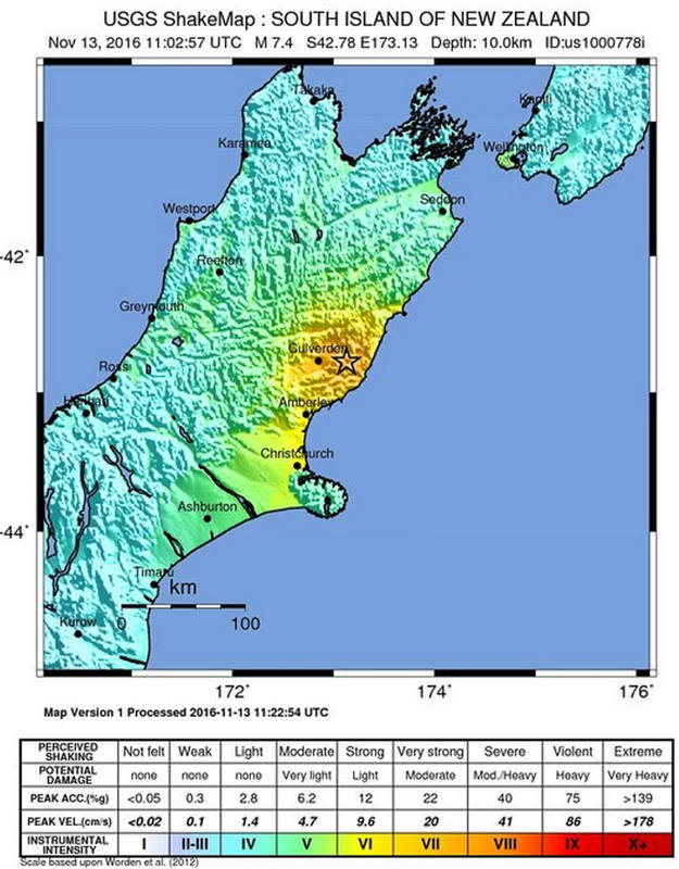 Terremoto de magnitud 7,4 en Nueva Zelanda