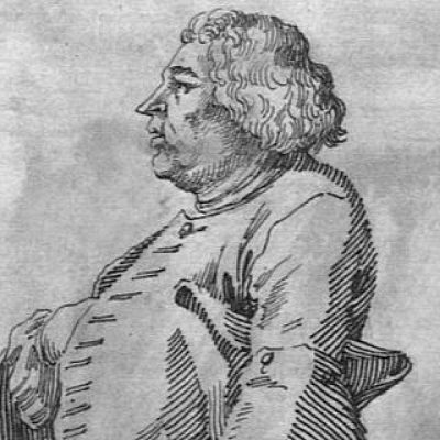 Grabado antiguo en blanco y negro de Johann Melchior Molter, con ropa de época, usado posiblemente en una emisión de radio.