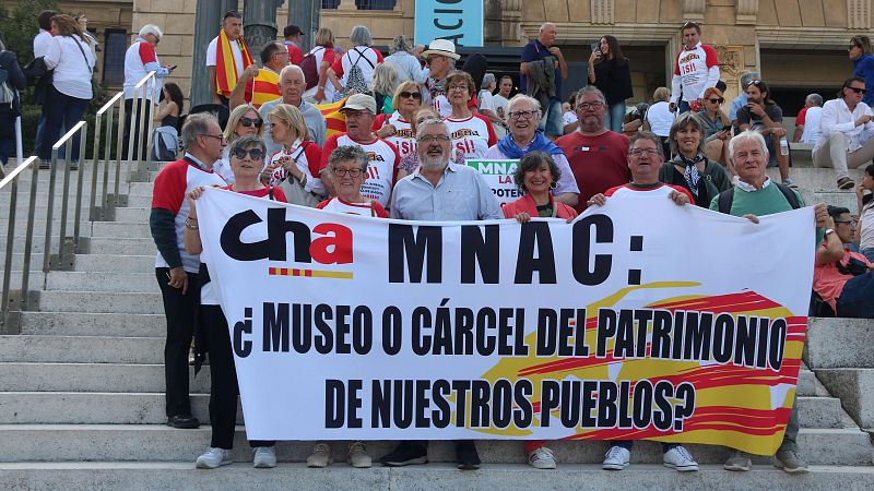 Protesta per exigir el retorn de les pintures murals de Sixena