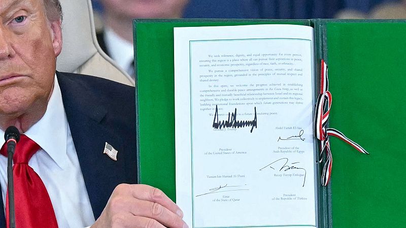 Trump firma con Catar, Turquía y Egipto la paz en Gaza: "No ha tenido en cuenta las reivindicaciones palestinas"