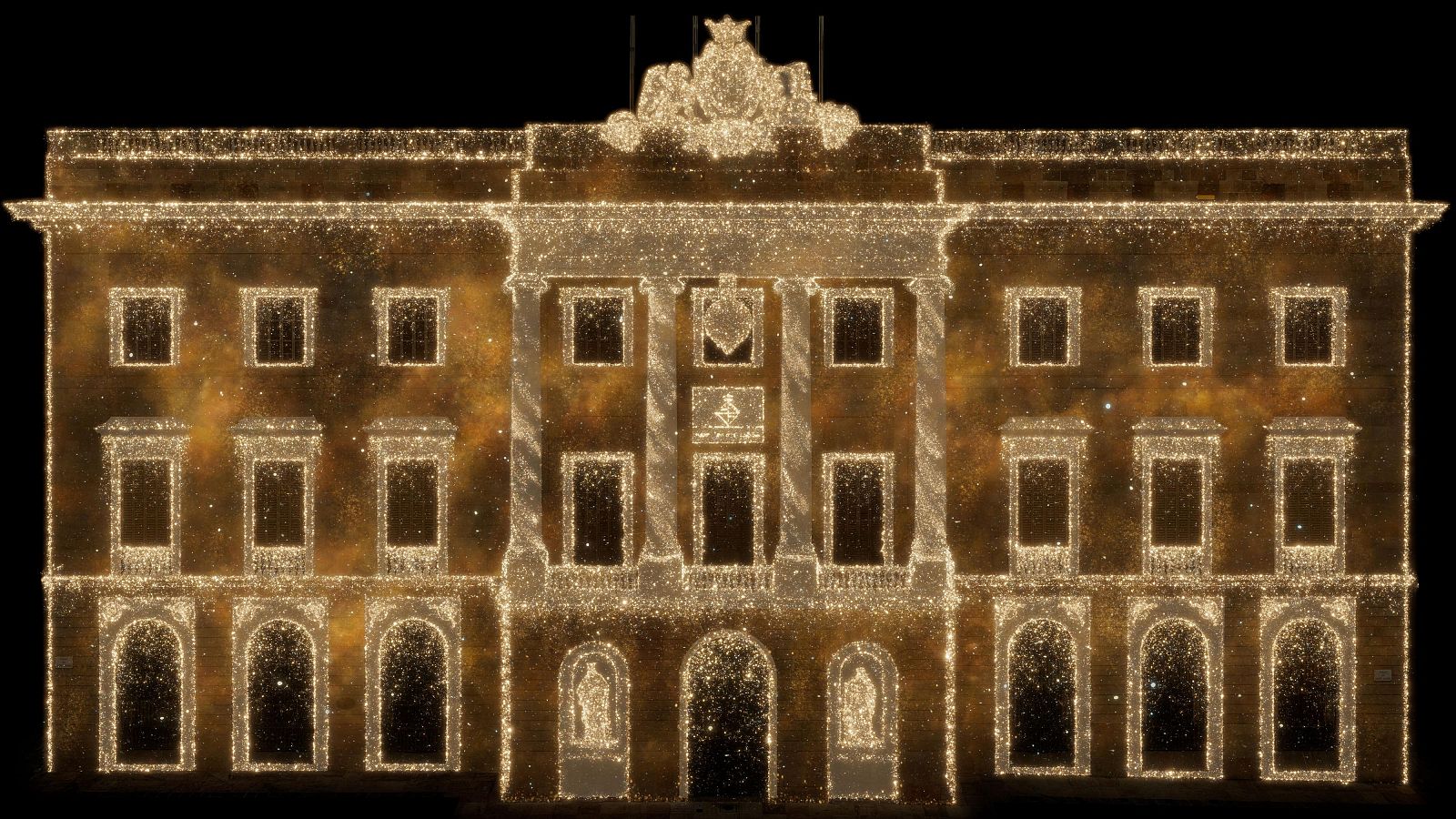 Un calendari d'advent d'estels il·lumina la plaça Sant Jaume per Nadal | Eloi Sadurní