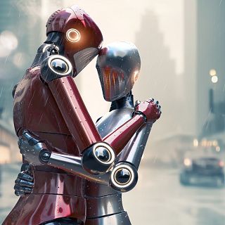 Enganchados al m�vil, mirando al cielo y robots bailongos