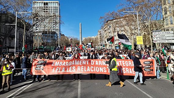 Manifestaci� a Barcelona contra els atacs constants d'Israel a la poblaci� palestina