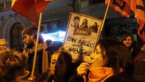 Protesta a Barcelona contra el retorn dels desnonaments