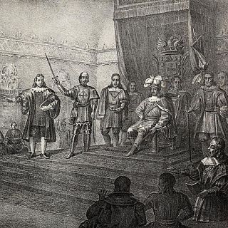 1385: Las Cortes de Coímbra proclaman rey a Juan de Avís