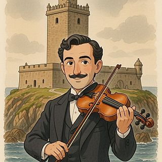 Manuel Quiroga en la Torre de Hércules