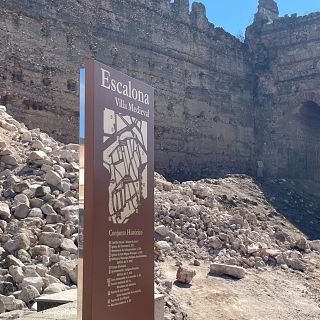 Escalona tras el derrumbe en el castillo