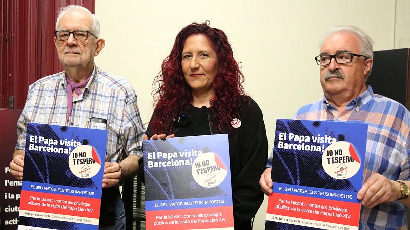 Protesta a Barcelona contra l'�s de diners p�blics en els actes papals