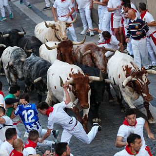 AUDIO | Fugaz segundo encierro de Sanfermines con los toros de Cebada Gago