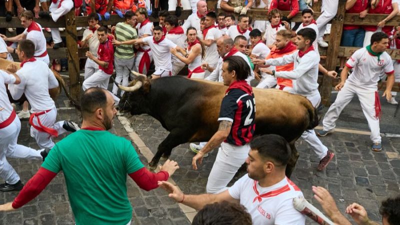 Encierro 12 julio RNE. Los Palmosilla del viento tarifeño despejan el encierro - Navarra Informativos | Escuchar
