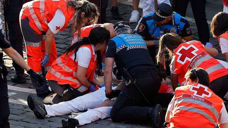Corneado un hombre de Yunquera de Henares  en el último encierro de San Fermín - Castilla-La Mancha Informativos