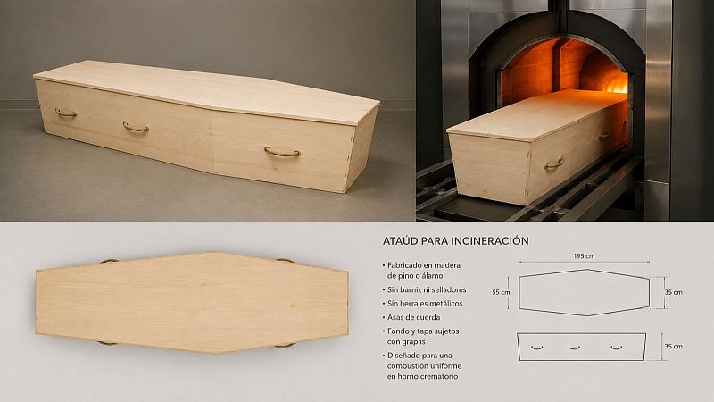 A punto la nueva normativa medioambiental para los ataúdes y cajas destinados a la incineración de fallecimientos - Navarra Informativos | Escuchar
