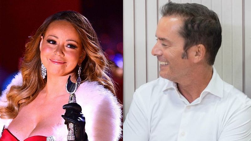 Montaje en d�ptico que muestra a la cantante Mariah Carey de gala a la izquierda y al presentador Vador Llad� sonriendo sobre fondo blanco a la derecha.