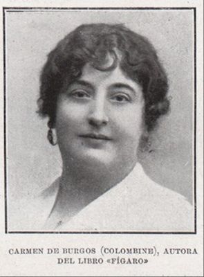 Carmen de Burgos, Colombine, la primera periodista asalariada en la Biblioteca Nacional