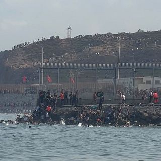 Ceuta - Entrada masiva de migrantes