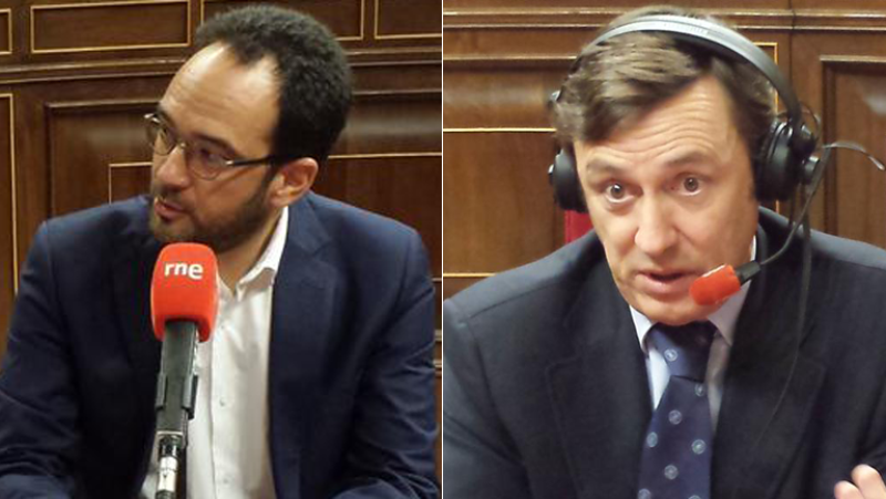 Las mañanas de RNE - Antonio Hernando rechaza otra vez un pacto con el PP y Rafael Hernando se muestra menos contundente