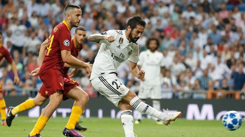 Tablero deportivo - Los goles del Real Madrid 3 A.S. Roma 0