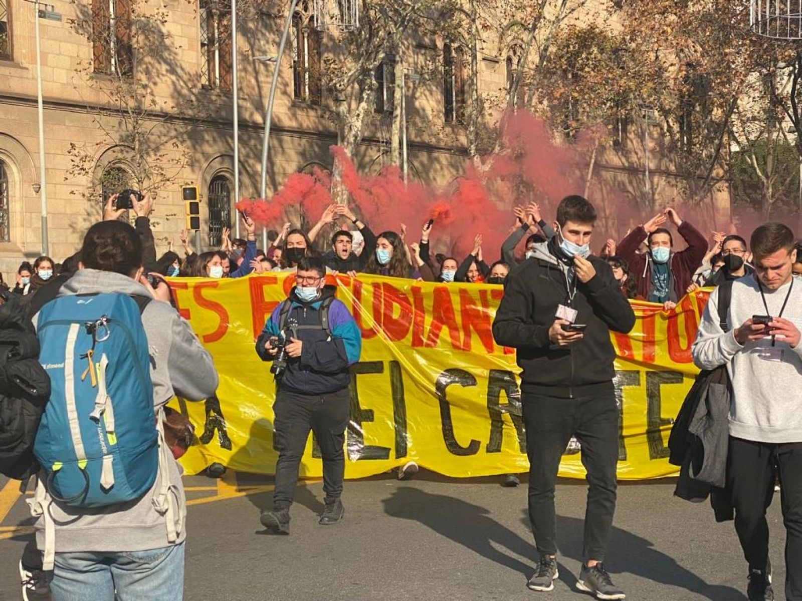 Els estudiants catalans es manifesten contra la Llei Castells