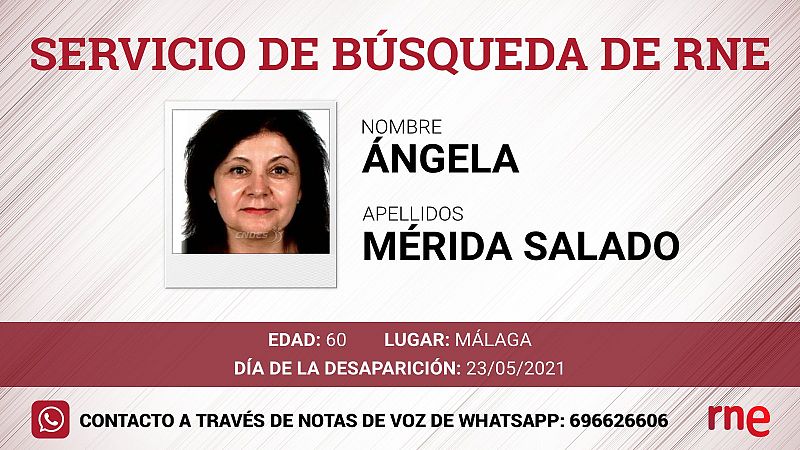 Servicio búsqueda - Angela Mérida Salado - desaparecida  en Málaga - Escuchar ahora