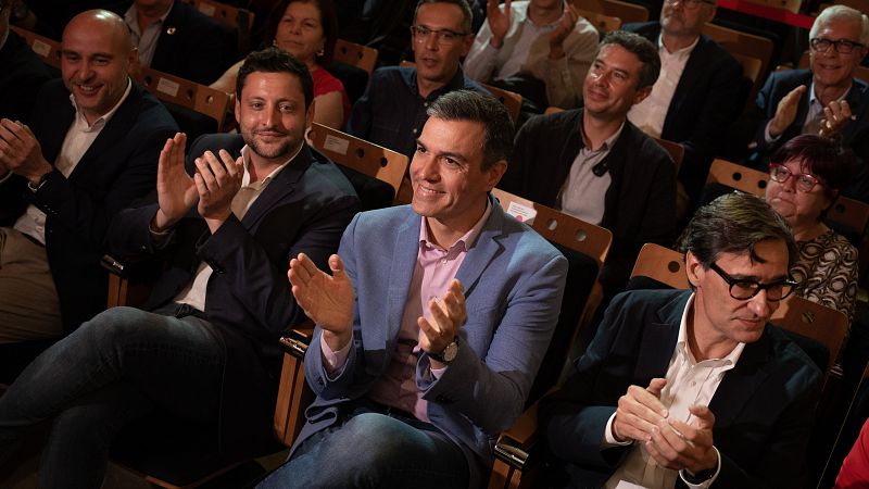 Pedro S�nchez aterra a Catalunya enmig de la pol�mica Maragall
